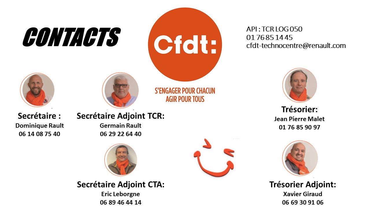 L’équipe des élus CFDT Renault GUYANCOURT-AUBEVOYE